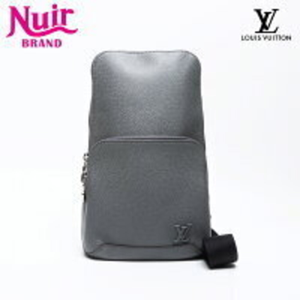 Louis Vuitton Taiga Leather Avenue Body Bum Crossbody Belt Bag Gray